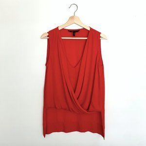 BCBG Red V-Neck Antonella Top